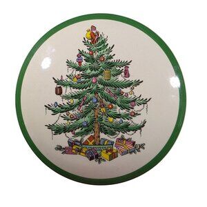 Spode England Christmas Tree Dish trinket box Decorative Holiday Bowl Porcelain